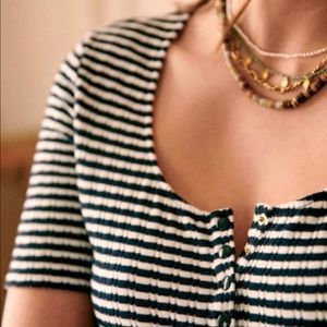 Sezane Malo Écru/Navy